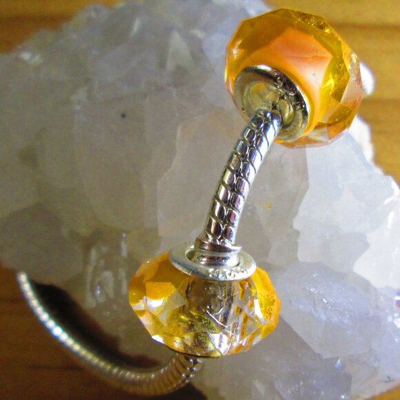 Jewelry - 2 Faceted Orange Murano Glass European Charms